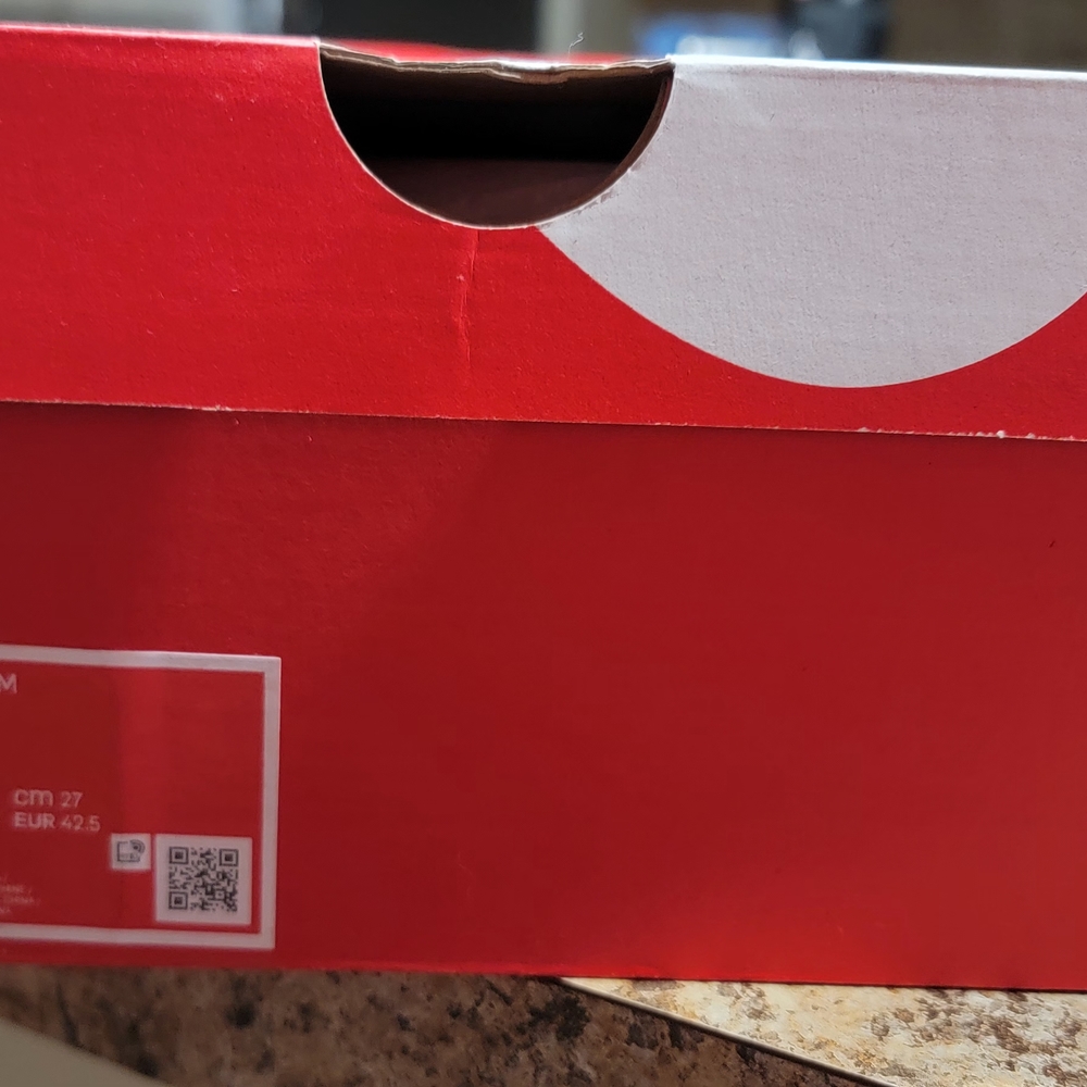 Vibrant Red Shoe Box with White Accents